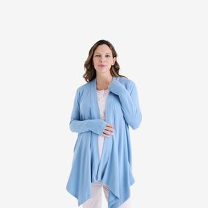 MAGNETIC ME Front Magnetic Drape Cardigan, Baby blue, size xs